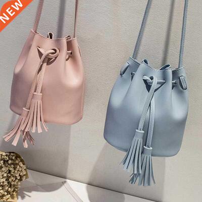 Vintage Tassel Crossbody Bucket Bag Female Shoulder Handbags