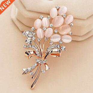 Hot Selling Fashionable Opal Stone Flower Brooch Pin Beautif