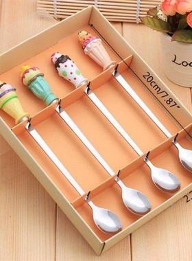 4 Pieces Ice Cream Spoons Stainless Steel Material Spoons St