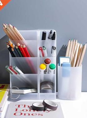 1 Pcs Desktop Storage Box Transparent Pen Holder Siple Obli