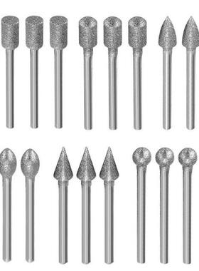 20Pcs 3mm Shank Diamond Burr Bit Cut Engraving Carving Rotar