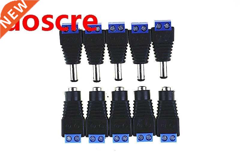 5 PAIRS 12V Blue 5pcs Female +5 pcs Male DC connector 2.1*5.
