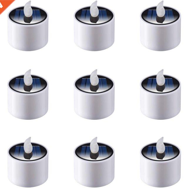 9Pcs Solar Tea Lights, Rechargeable Led Flameless Tealight C