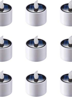 9Pcs Solar Tea Lights, Rechargeable Led Flameless Tealight C