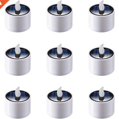 9Pcs Solar Tea Lights, Rechargeable Led Flameless Tealight C