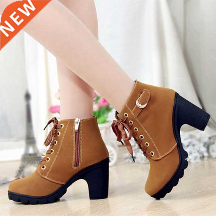 Women ankle boots autumn women shoes high heels 8.5 cm lace-
