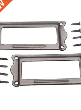 2x Furniture Cabinet Drawer Box Case Metal Tag Label Pull Fr