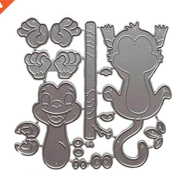 carbon steel cute monkey scrapbooking embossing stencil, diy