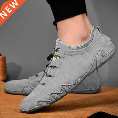 Men's Sneakers cow suede Leather Men Loafers Shoes Fashion S