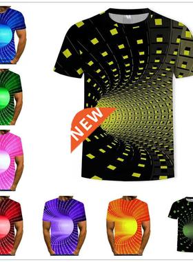 Mens Graphic T Shirt Fashion 3 Digital Tees Boys Casual Geom