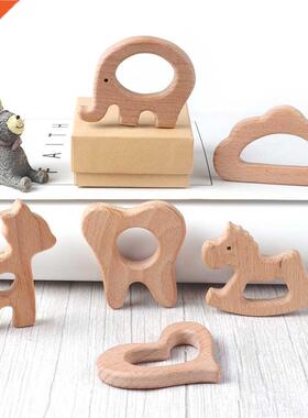 1pc Baby Teether Wooden Animal Pacifier Pendant BPA Free Bee