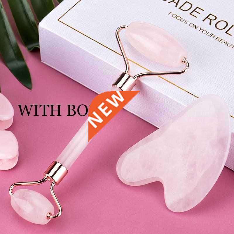 Face Massage Jade Roller Rose Quartz Natural Stone Crystal S