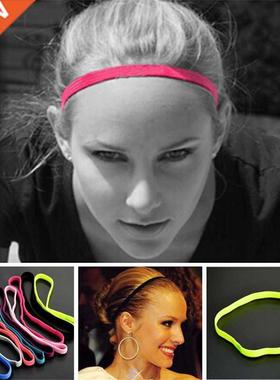 Women Candy Color Yoga Hair Bands Sports Headband with Butto