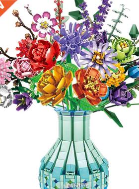 Romantic Rose Gypsophilas Flower Vase Daisy Garden House Pla