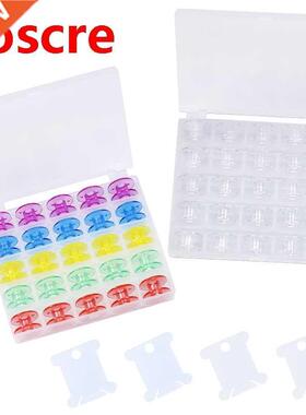 25Pcs/Set Bobbins Box Set Sewing Machine Spools Colorful Pla