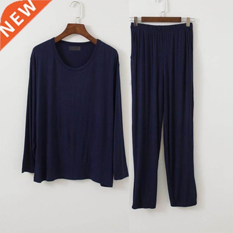 Plus Size 8XL 150KG spring summer Long Sleeve Men Pajamas Se