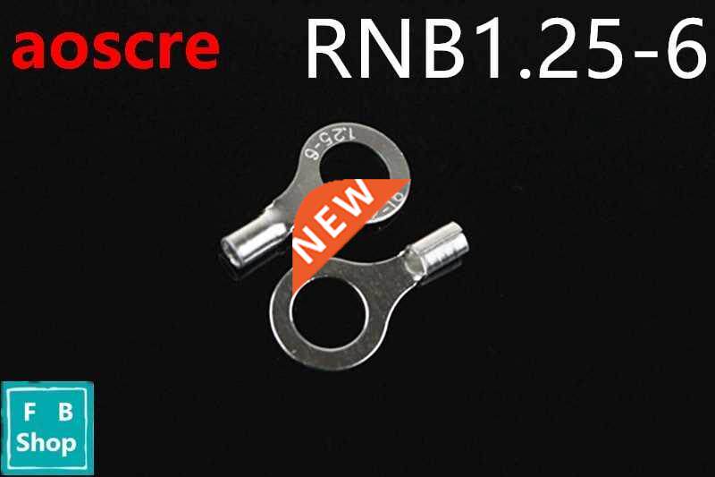 20PCS RNB1.25-6 AWG 22-16 Non-insulated ring terminal electr