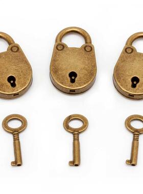 Old Style Mini Archaize Padlocks Lock With (Lot Of 3) L22
