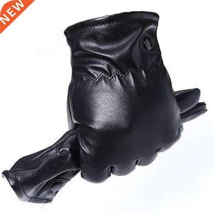 Men & Women Leather Black Gloves for Phone Touchscreen F