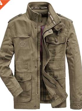 Plus Size 7XL 8XL Military Jacket Men Spring Autumn Cotton O