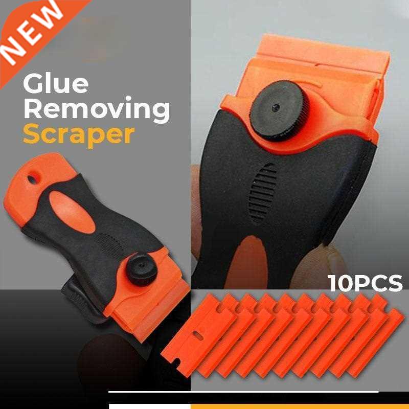 leaner Razor Scraper Ceramic Glass C Window Film Glue + 10