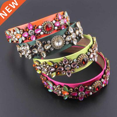 New Fashion Personality Baroque Colorful Rhinestone Headband