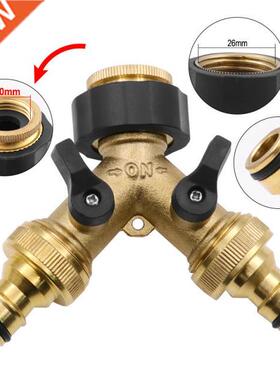 1PC /4 2-Way Brass Plastic Garden Hose Splitter Y-Type Wat