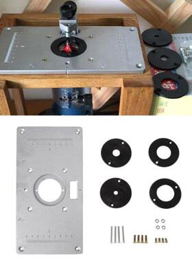 Aluminum Router Table Insert Plate w/ 4 Rings For Woodworkin