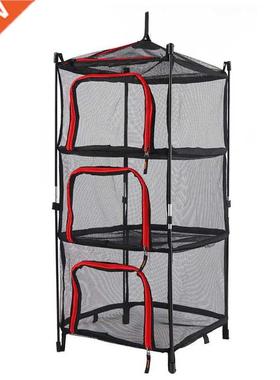Outdoor folding drying net four layer storage basket storag