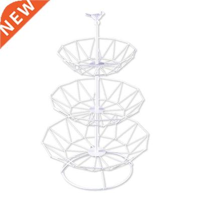 3 Tier Fruit Baskets Metal Wire Fruit Bowl Snacks Cake Stand