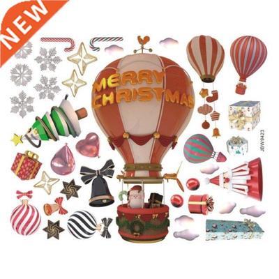 Christmas Decoration Wall Stickers Hot Air Balloon Snowflake