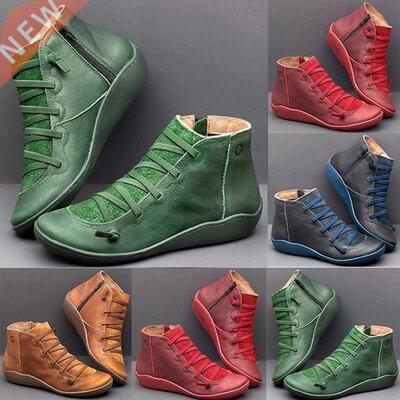 Women Winter Snow Boots PU Leather Ankle Boots Spring Flat S