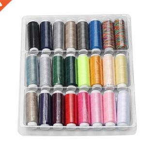 Sewng Thread 24 Colors 120 Yard wth Storage Box Kt Polyes