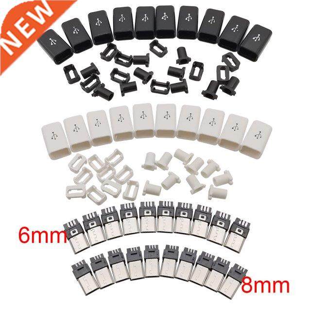 10Pcs 6mm 8mm Micro USB Welding Type Male Plug 5 Pin Connect
