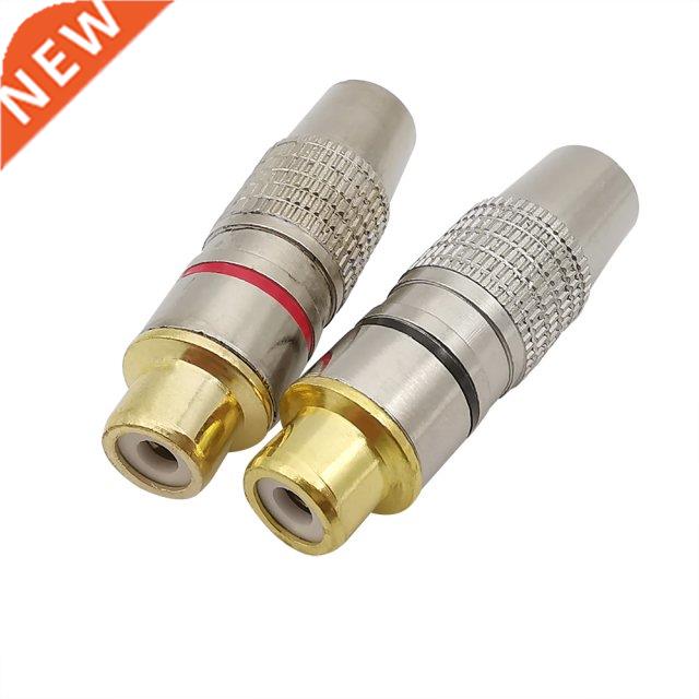 2/5/10Pcs Red Balck Gold plated RCA Female to Female Non Sol
