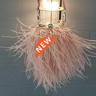 Evening Bag Luxury Ostrich Handb Wedding Fur Party Women For