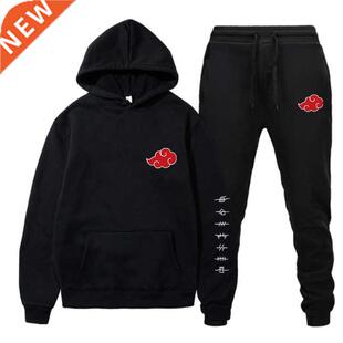 New 2 Pieces Set Akatsuki Cloud Symbols Print Hoodies+Pants