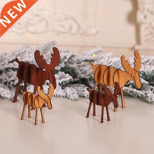 DIY Assembling Elk Decoration Decor Wood Christmas