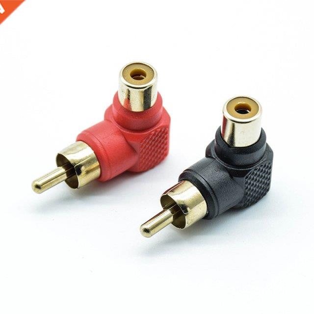 8pcs/lot Black+Red ndustral 90 Degree RCA Rght Angle Conn