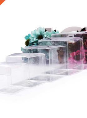 10pcs Square Clear PVC Boxes Wedding Favor Gift Box Transpar