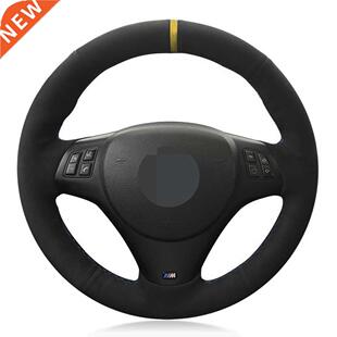 Car Steering Wheel ver  Black Genuine Leather Suede For B