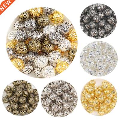 4/6/8/10/12mm Gold/Rhodium/Bronze Hollow Ball Flower Metal B