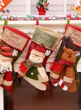 Christmas Stockings Gift Bags Present Socks New Year Candy H