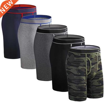 5pcs Set Long Leg Boxer Shorts Panties Men Underpants Homme