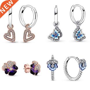 Silver Sterling Sparkling Freehand Stud Authentic Heart 925