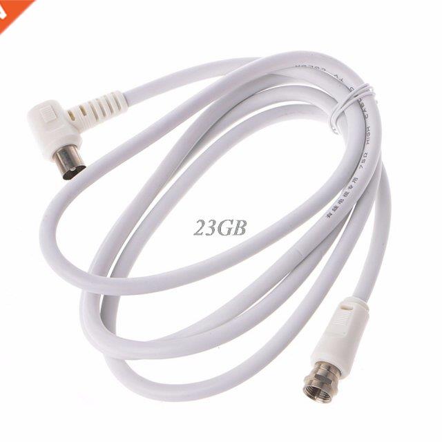 9.5mm White 90 Degrees Male To F Type Male Coaxial TV Satell