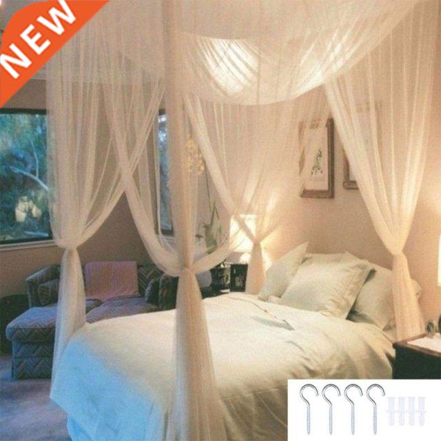 Mosquito Net Canopy 4-Corner Post Student Canopy Bed Curtain
