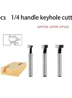 3pcs/set 1/4 Shank Keyhole T-Slot Router Bit Woodworking Cu