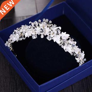 crystal crown headband ndy bride pearl flower hai rhinestone