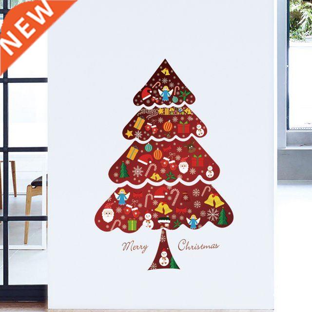 Christmas Wall Stickers Xmas Tree Self-adhesive PVC Removabl